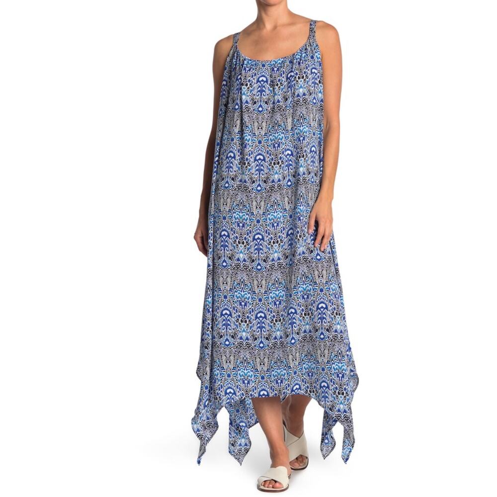 Gigi Parker Sleeveless Handkerchief Hem Maxi Dress